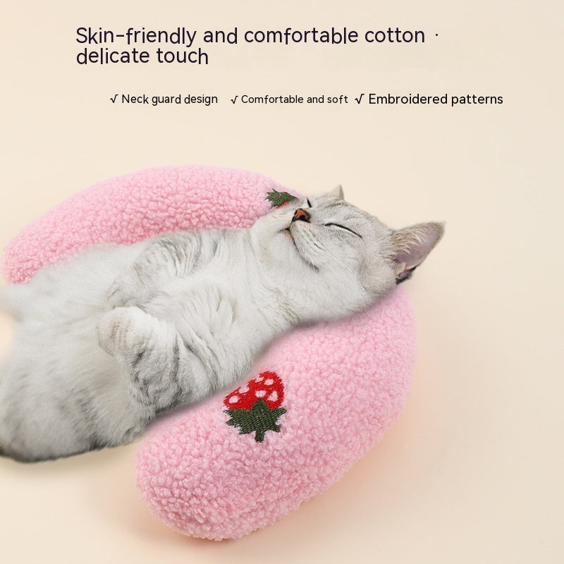 Little Pillow For Cats Fashion Neck Protector Deep Sleep Puppy U-Shaped Pillow Pets Pillow Kitten Headrest Dog Sleeping Pillow Pet Products