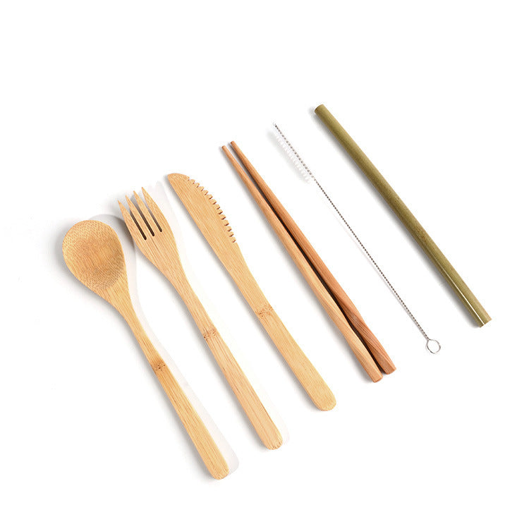 7-piece set of cutlery, spoon, straw and chopsticks