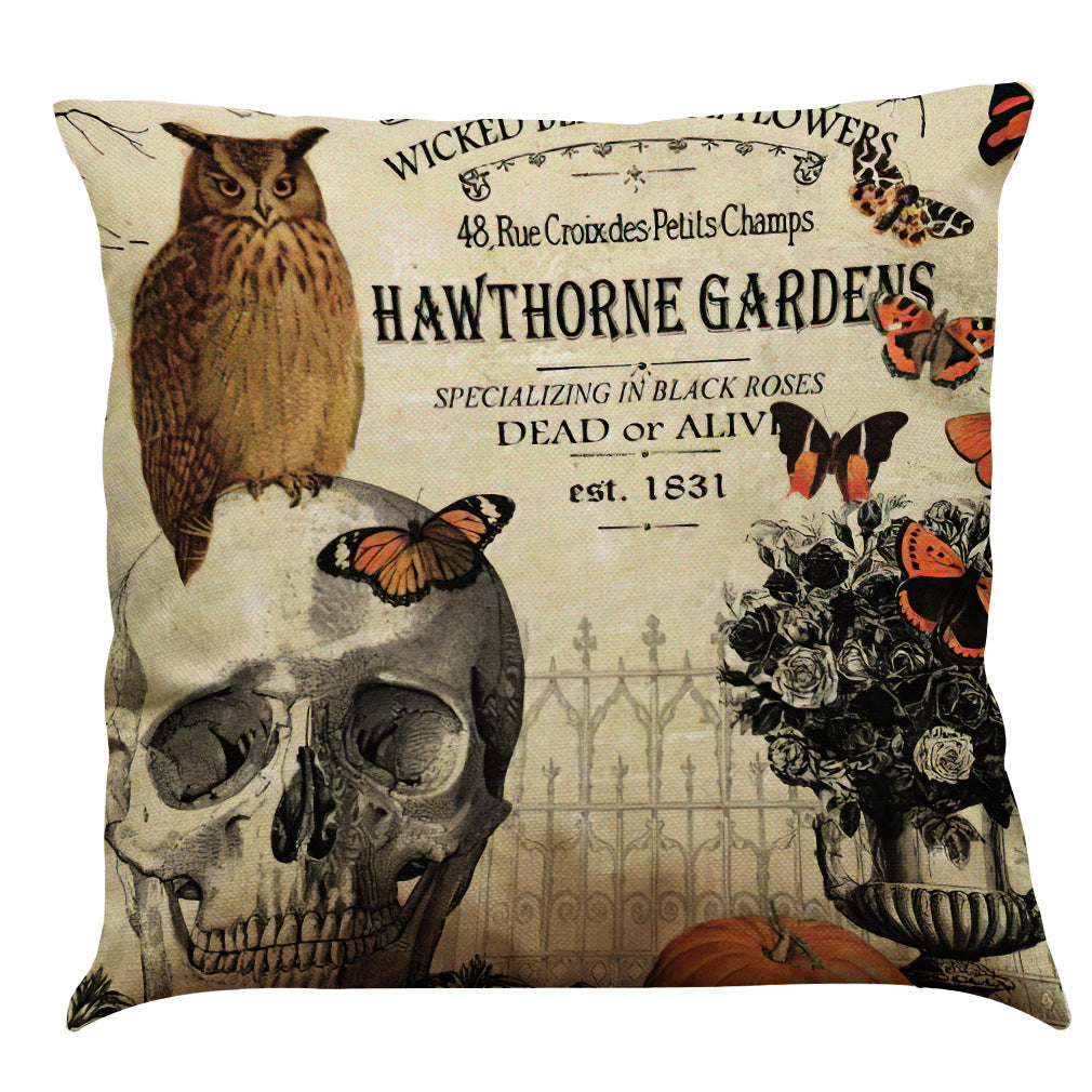 Halloween Cotton Linen Sofa Car Cushion Pillowcase