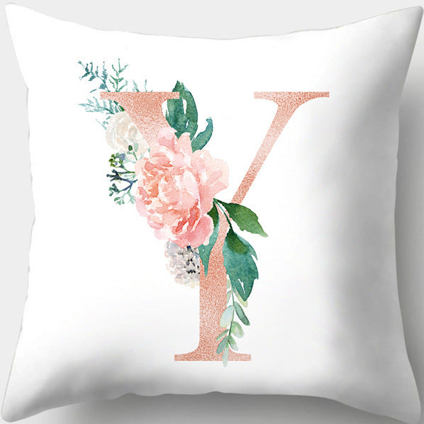 Letter Flowers Valentine's Day Digital Printing Pillowcase