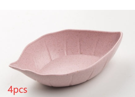 Leaves Shape Baby Kids Dish Bowl Wheat Straw Soy Sauce Dish Rice Bowl Plate Sub - plate Japanese Tableware Food Container