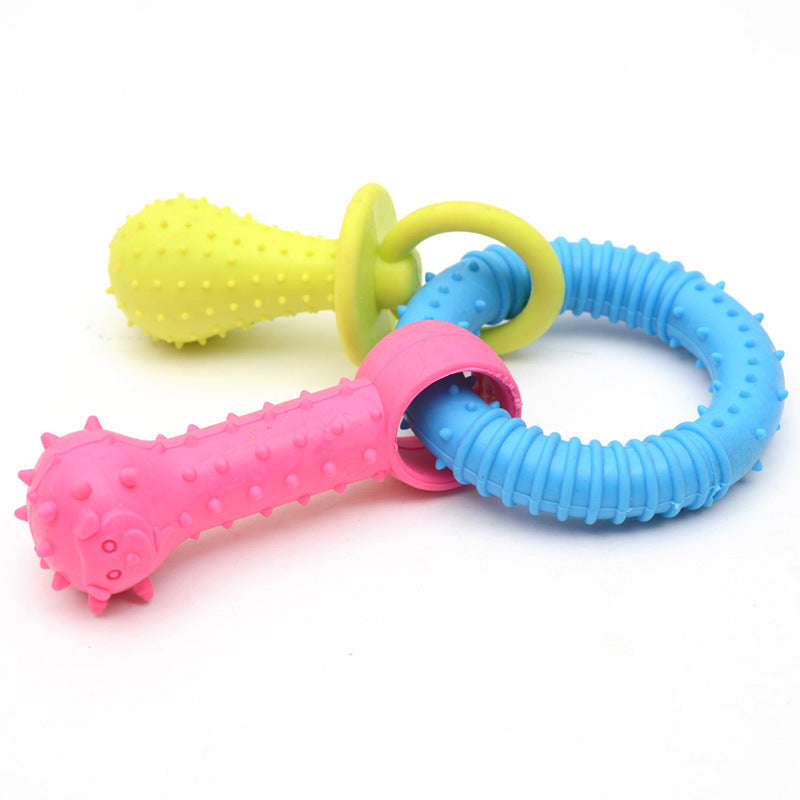 TPR Rubber Barbell Pet Toy