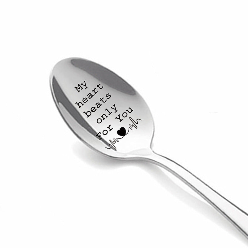 Valentine's Day Gift Stainless Steel Long Handle Soup Spoon