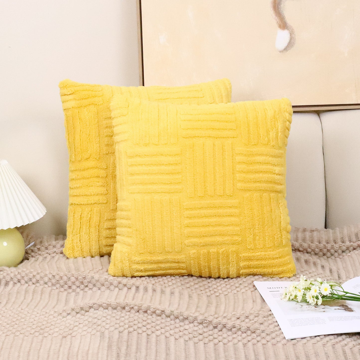 Pillow Cover Woven Plush Pillowcase Pillow Cover