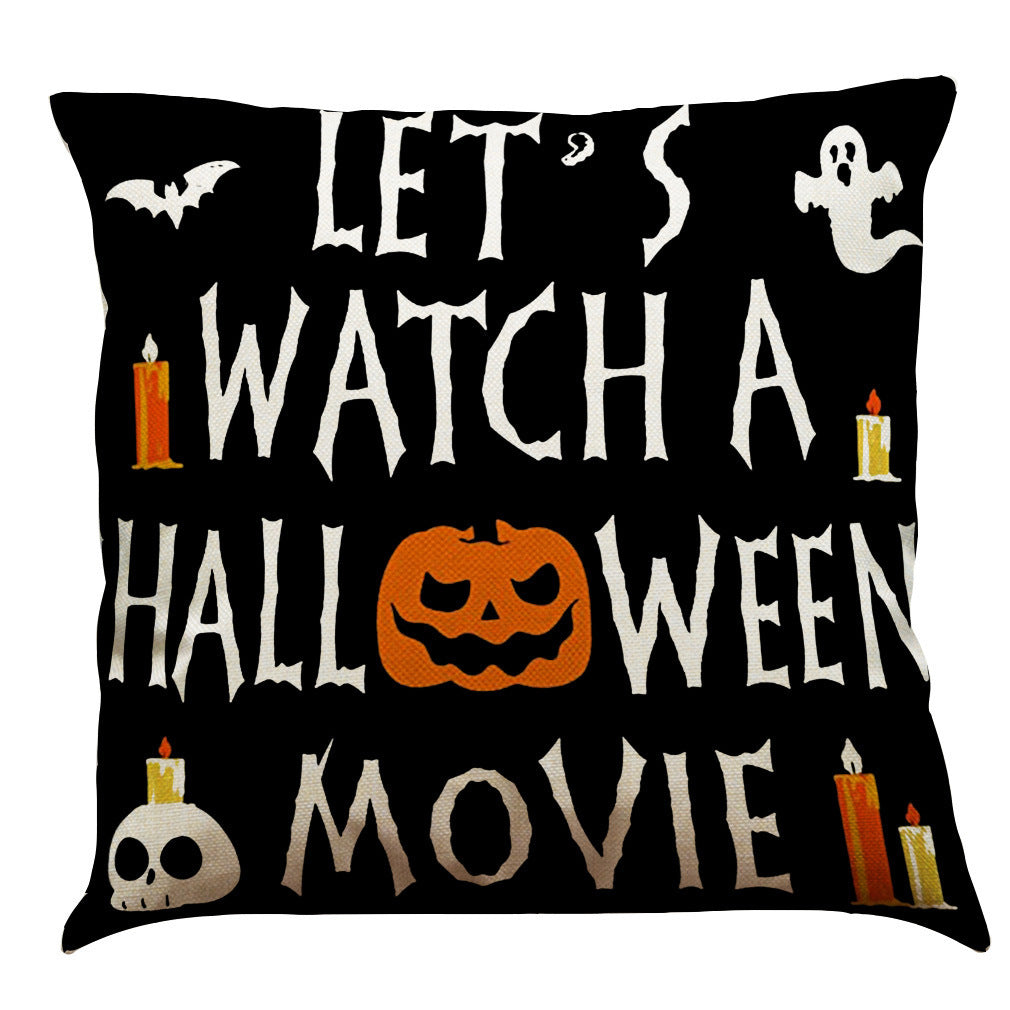 Halloween Cotton Linen Sofa Car Cushion Pillowcase