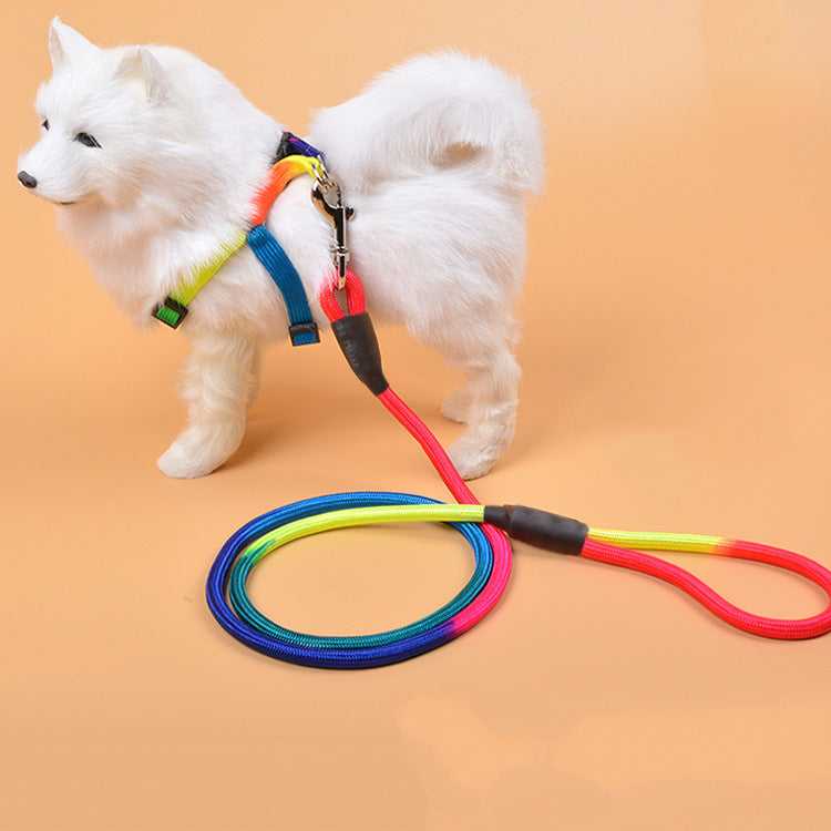 Colorful Nylon Round Hand Holding Dog Rope Pets Supplies