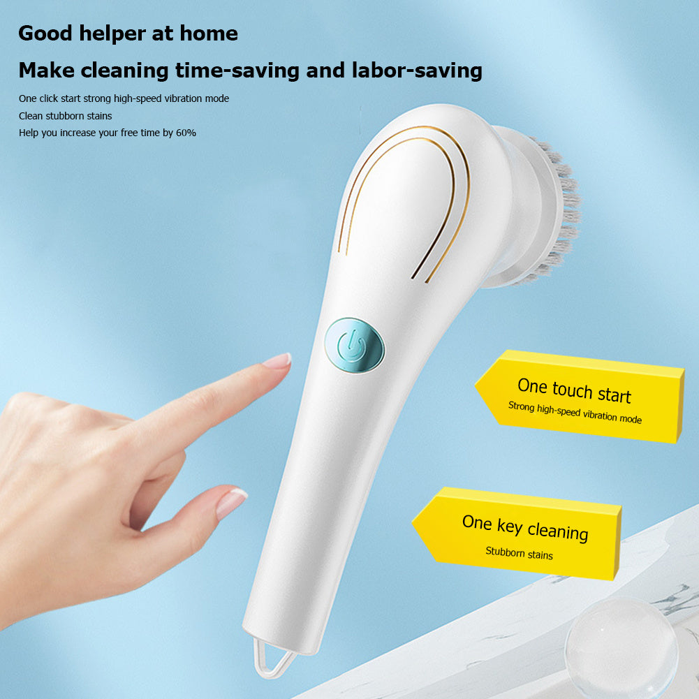 Multifunctional Electric Handheld Kitchen Household Dishwashing Brush Handheld Scrubber Bathtub Sink Bathroom Kitchen Tile Cleaning Tool Drill Brush Set With 5 Heads