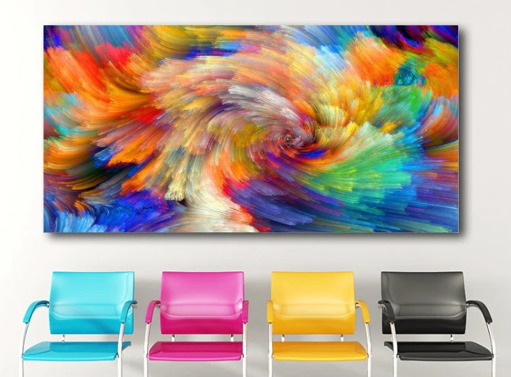 Colorful Rainbow Waves Print Painting