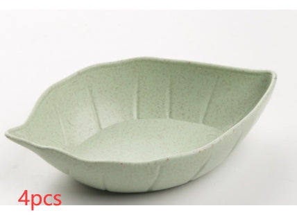 Leaves Shape Baby Kids Dish Bowl Wheat Straw Soy Sauce Dish Rice Bowl Plate Sub - plate Japanese Tableware Food Container