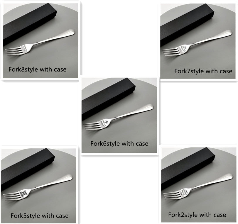 European and American cake fruit rust steel fork