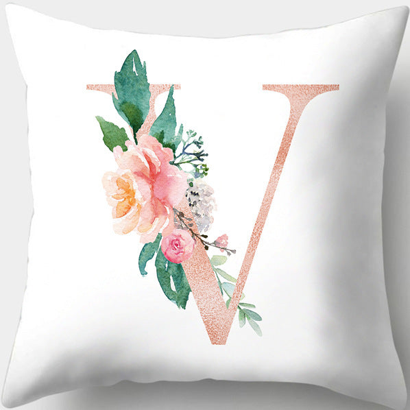 Letter Flowers Valentine's Day Digital Printing Pillowcase