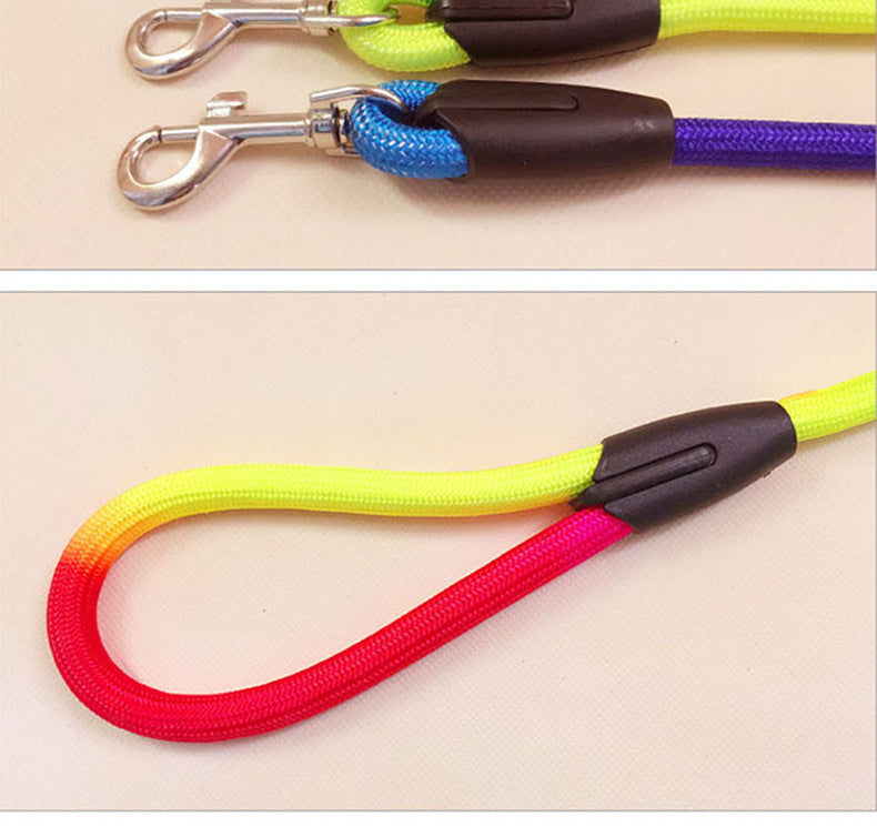 Colorful Nylon Round Hand Holding Dog Rope Pets Supplies