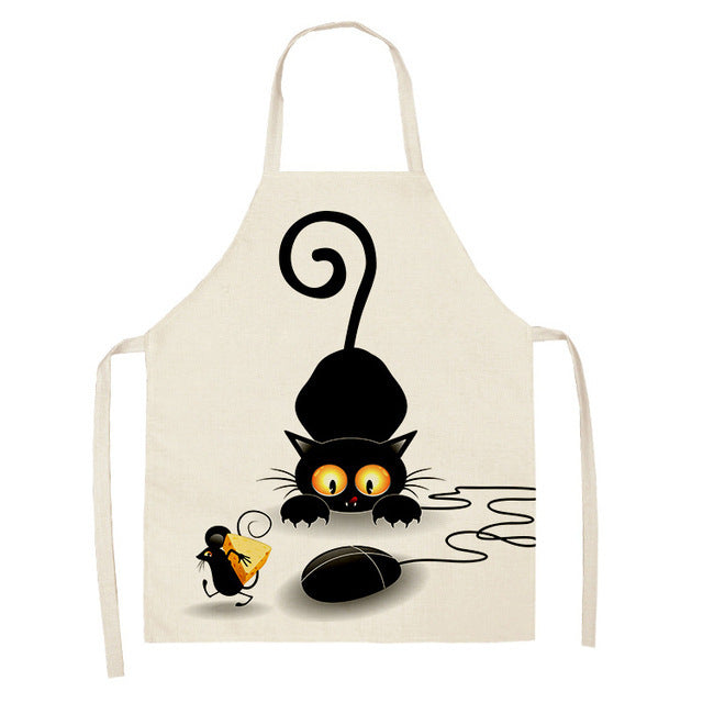 Cute Cartoon Cat In Apron