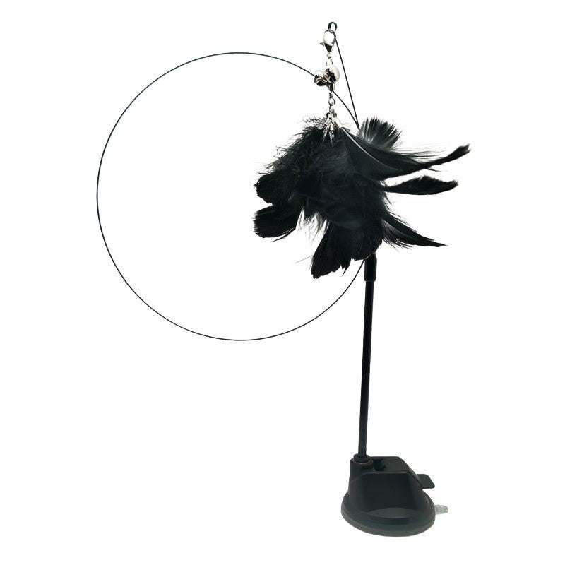 Steel Wire Feather Funny Cat Stick Long Rod