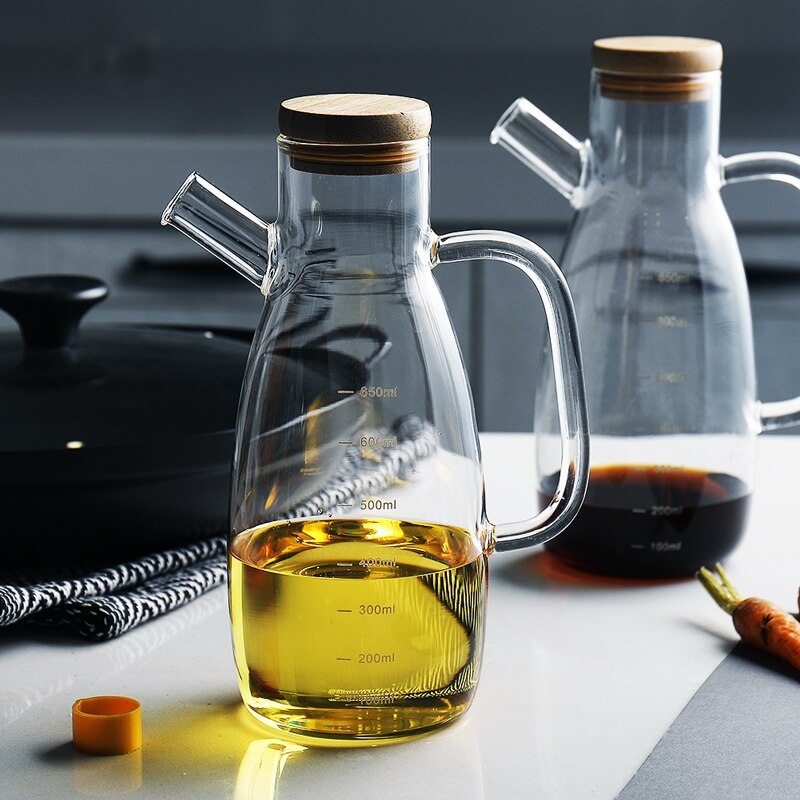 Glass transparent soy sauce vinegar bottle