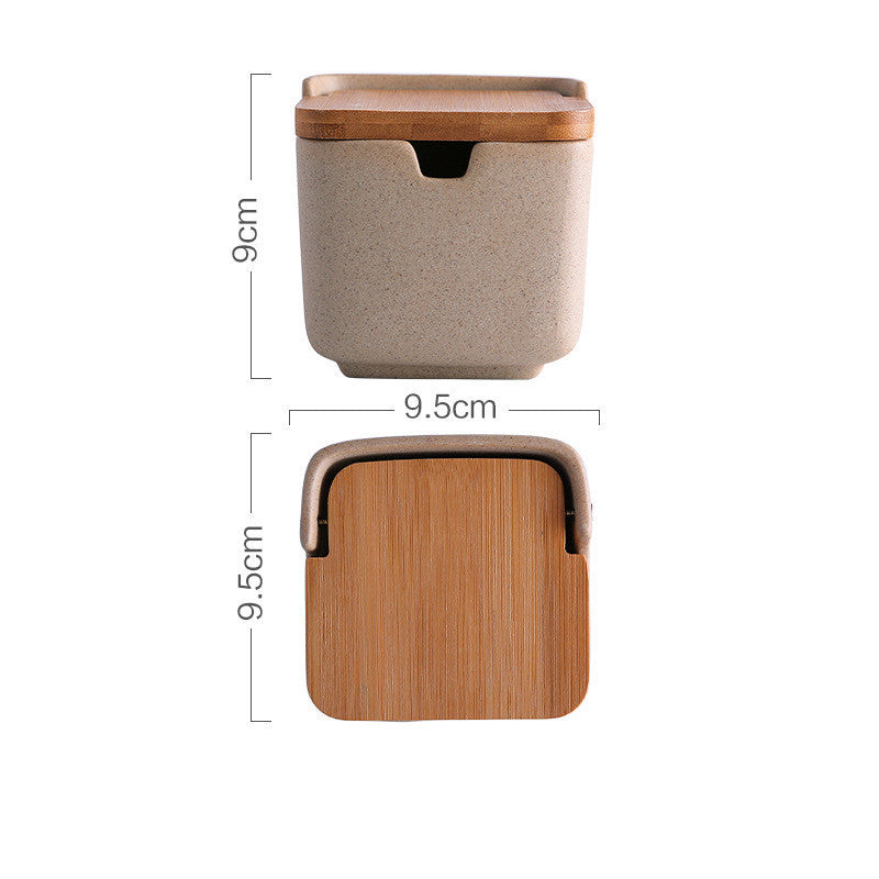 Clamshell ceramic seasoning box