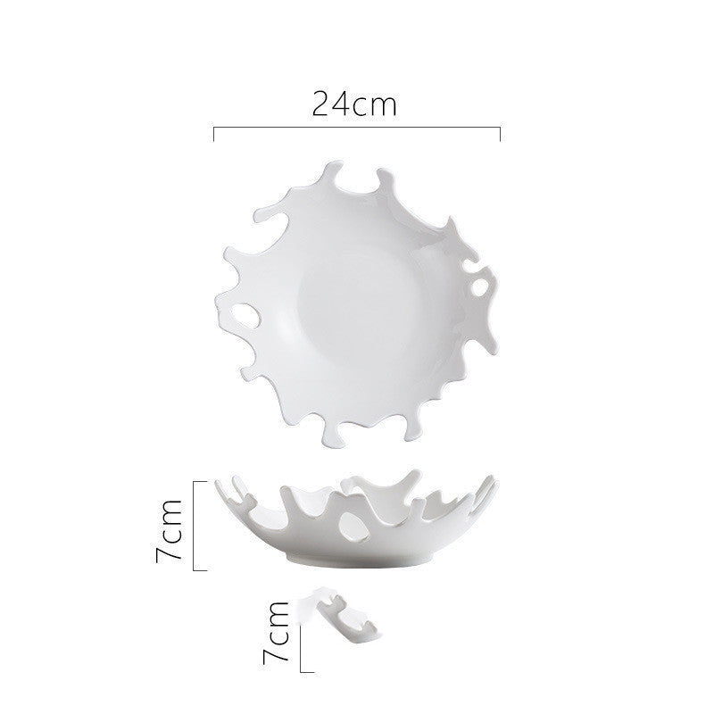 Home Creative Ceramic Pure White Dessert Plate