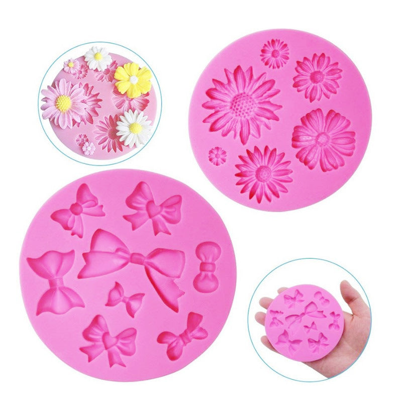 Daisy Sun Flower Sunflower Chrysanthemum Fondant Silicone Mold Diy Chocolate Cake Mold