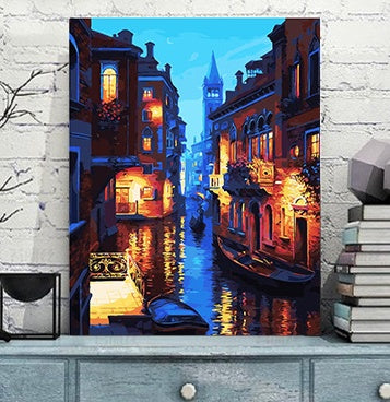 Diy digital painting home decoration painting AliExpress Amazon foreign trade single linen [6127 Venice]