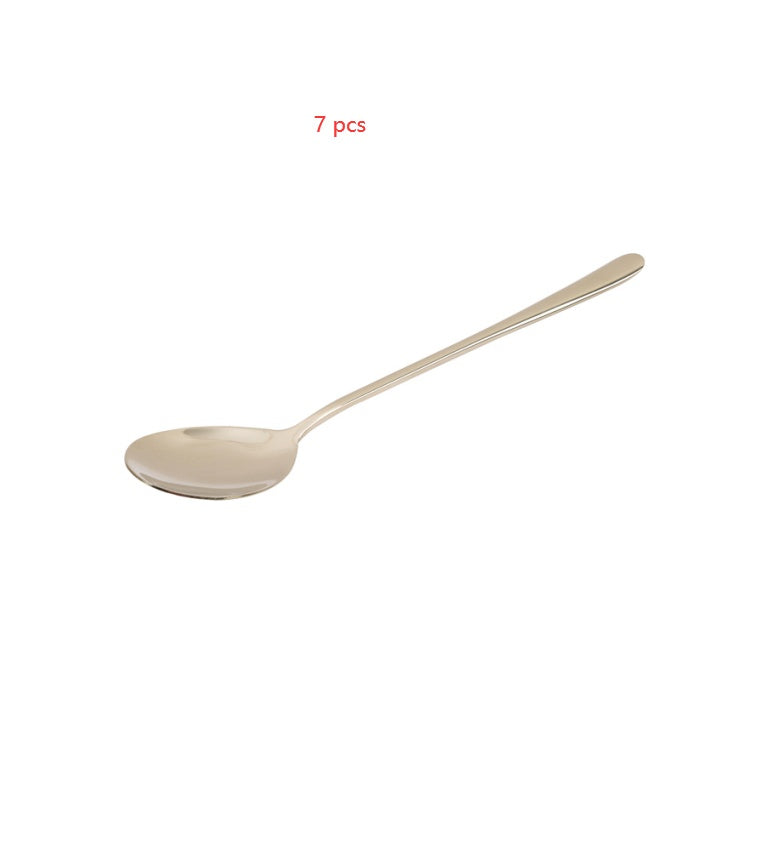 Tableware titanium plated long handle spoon