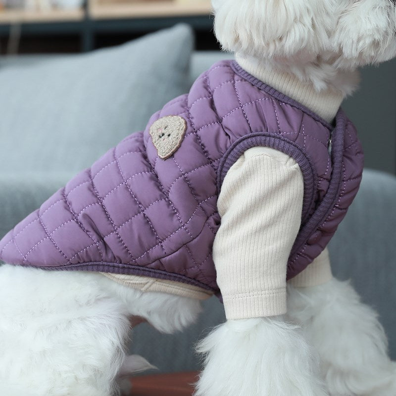 Pet Vest Double Breasted Quilted Cotton Coat