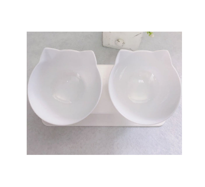 Cat Double Bowl Cat Food Bowl Protects Cervical Vertebra