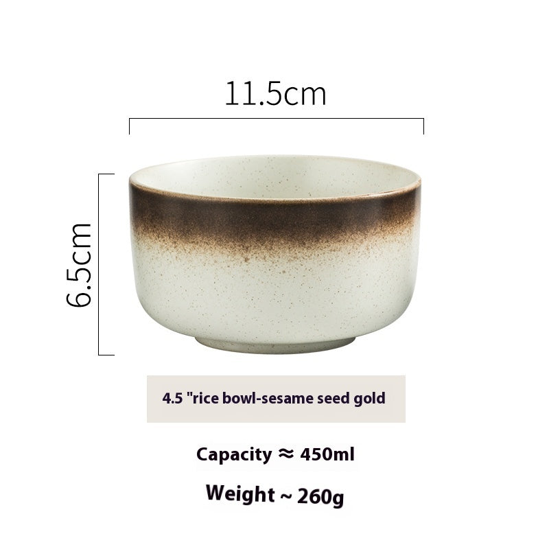 Household Tableware Ceramic Rice Bowl