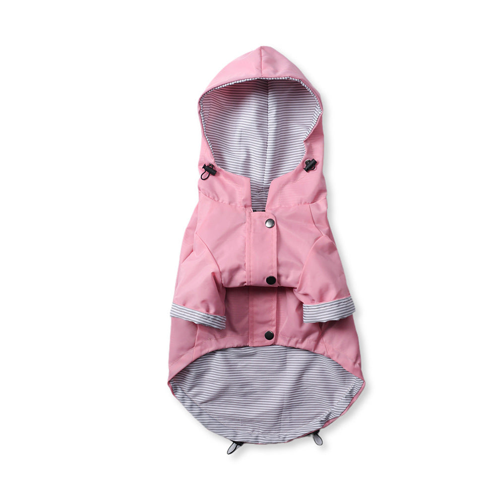 Windproof British Retro Padded Dog Raincoat