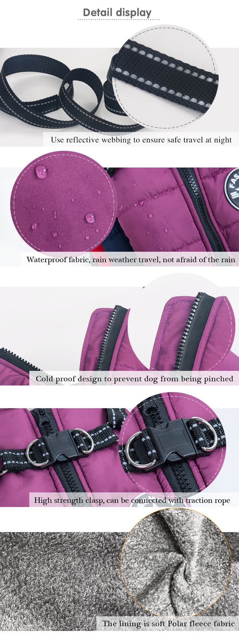 Reflective Large Dog Clothes Cold-proof Warm Pet Coat Waterproof Autumn And Winter Dog Shell Coat