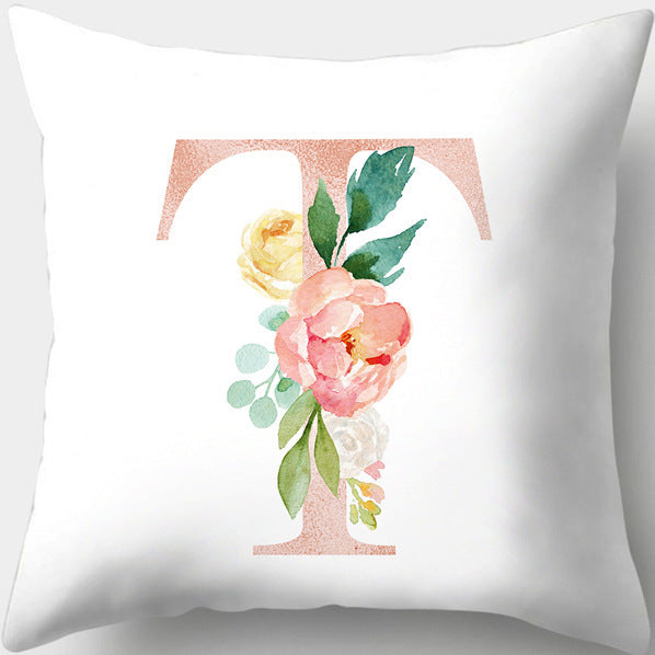 Letter Flowers Valentine's Day Digital Printing Pillowcase