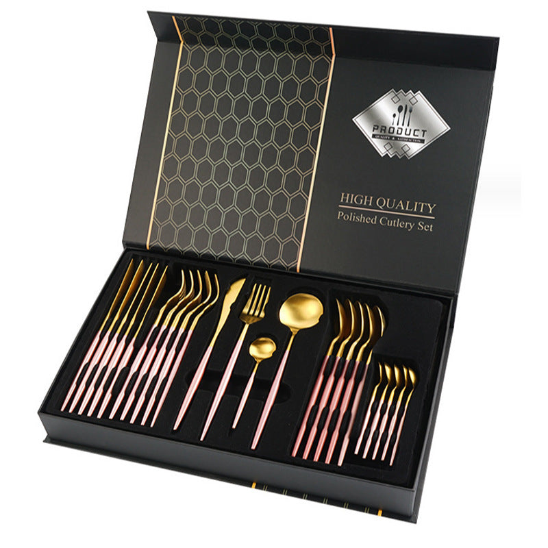 Gift Box Stainless Steel Tableware 24-piece Set