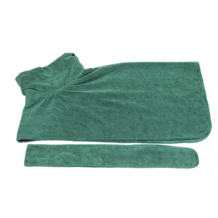 Absorbent Pet Bathrobe With Waist-wrapped Microfiber