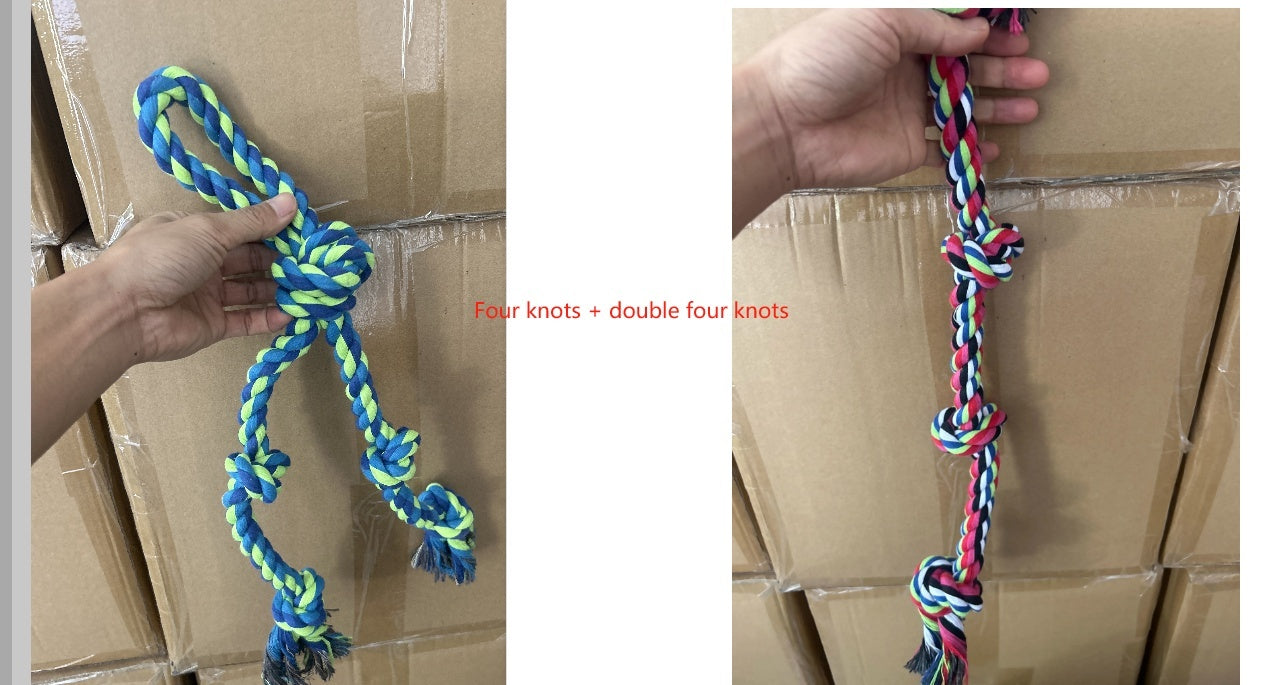 Heavy-Duty Rope Knot Dog Toys For Large Breeds Dental Health Chew And Interactive Tug Of War Play Pet Supplies