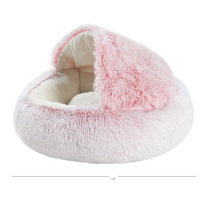 Crystal Velvet Warm Round Half Wrapped Cat's Nest