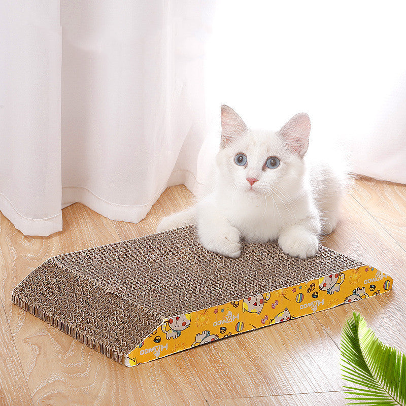 Trapezoidal corrugated cat scratching board