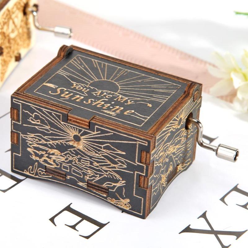 Wooden hand music box