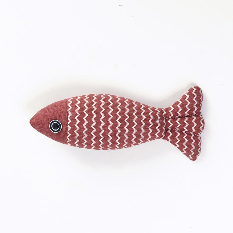 Cat Toy Funny Cat Linen Fish Pillow Self-hey Cat