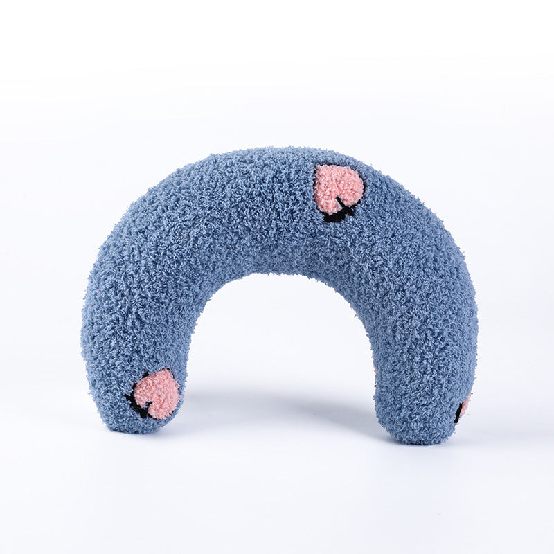 U-shaped Cat Toy Pillow To Protect Cervical Vertebra Pet Sleeping Pillow Soft Sounding Deep Sleep