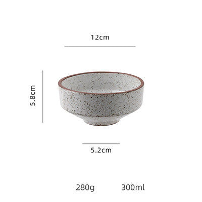 Household Rough Pottery Japanese Style Personality Creative Single Retro Rice Bowl