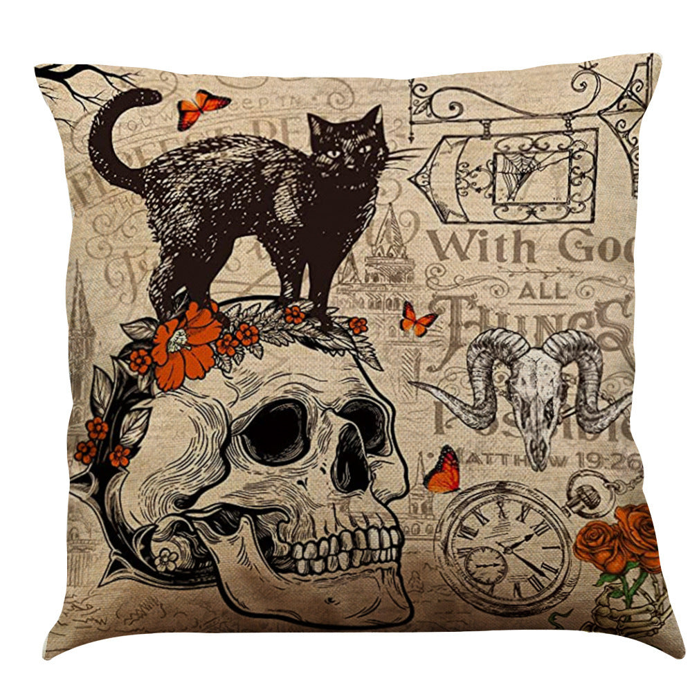 Halloween Cotton Linen Sofa Car Cushion Pillowcase