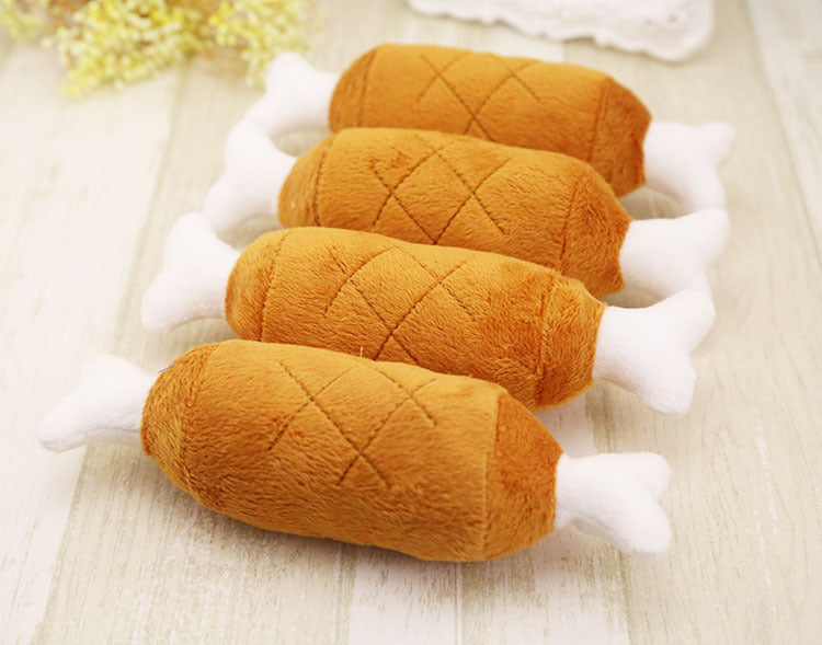 Plush double bone chicken leg molars sounding toy