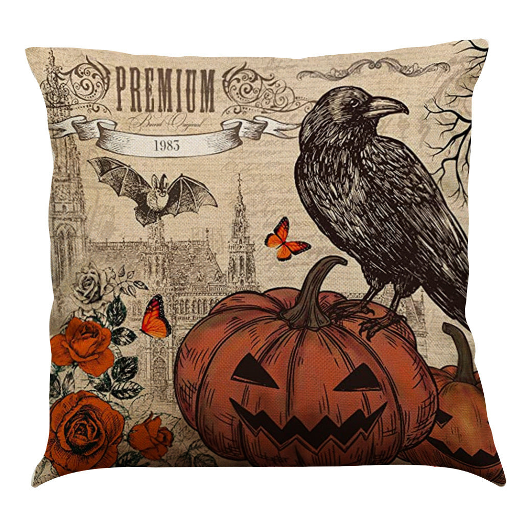 Halloween Cotton Linen Sofa Car Cushion Pillowcase