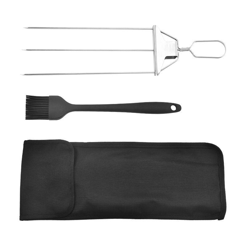 Household Stainless Steel Semi-automatic Barbecue Fork