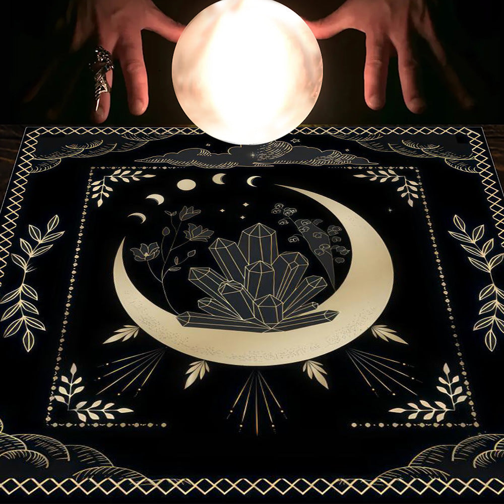 Tarot Tablecloth Cloth Cushion Tarot Moon Sun Lucky Tree Flannel Tablecloth