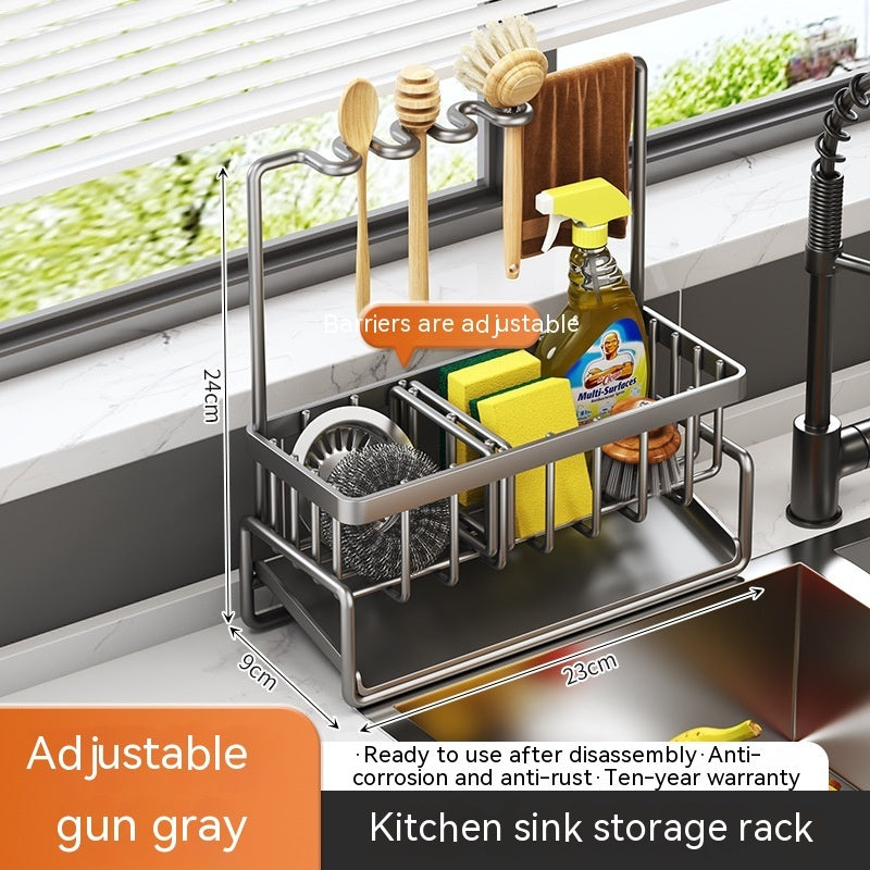 Kitchen Storage Rack Household Sink Drainage Basket Sub-table Multi-functional Detergent