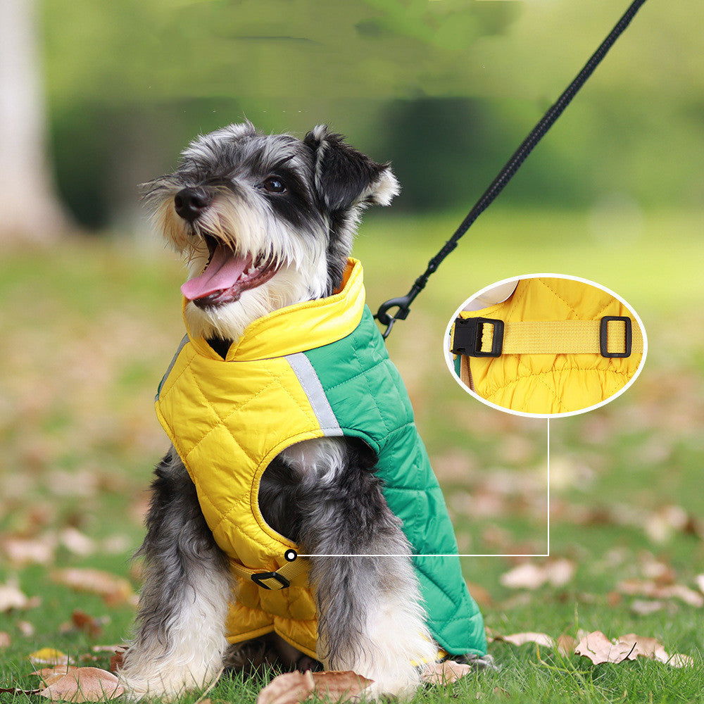 New Style Pet Clothes Reflective Warm Cotton Padded Coat