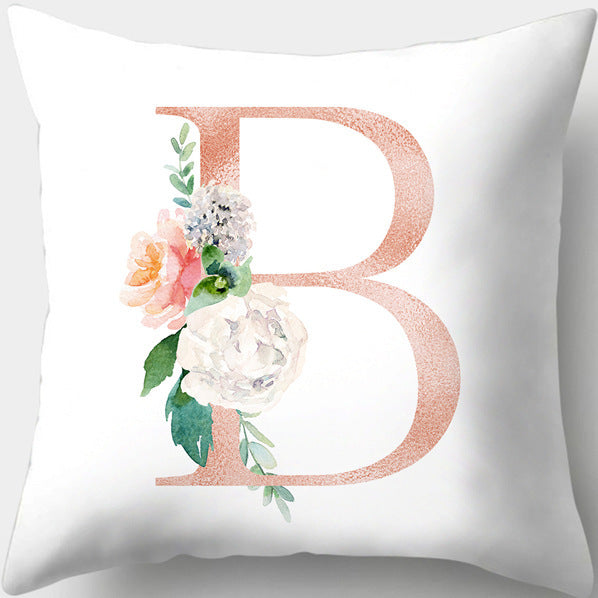 Letter Flowers Valentine's Day Digital Printing Pillowcase