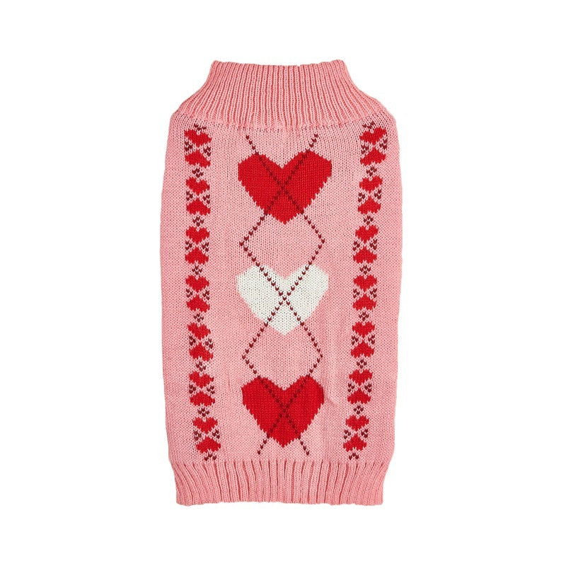 Fashion Personality Bow Love Heart Dog Sweater