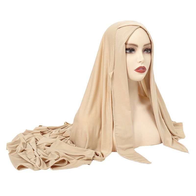 Solid Color Single Layer Cross Stretch Scarf Women