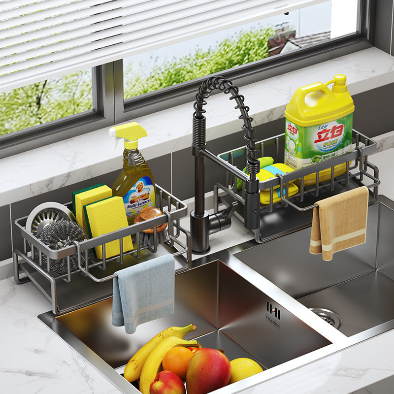 Kitchen Storage Rack Household Sink Drainage Basket Sub-table Multi-functional Detergent